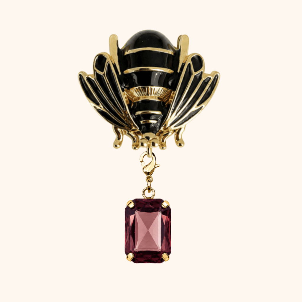 Bijou de bouton MAYA QUEEN et sa pampille interchangeable AMARANTE