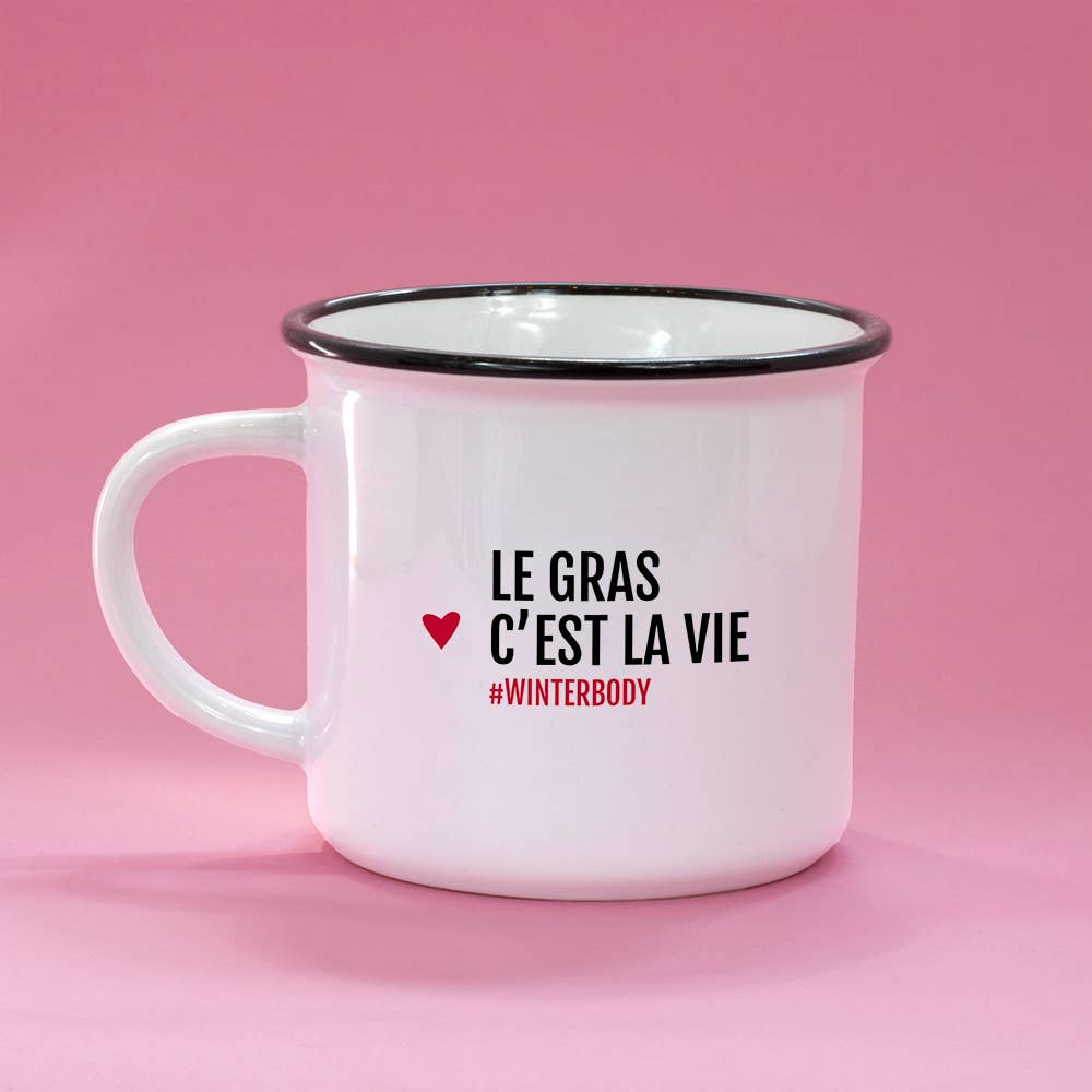 Mug humour "Le gras c'est la vie" en céramique – cadeau fun