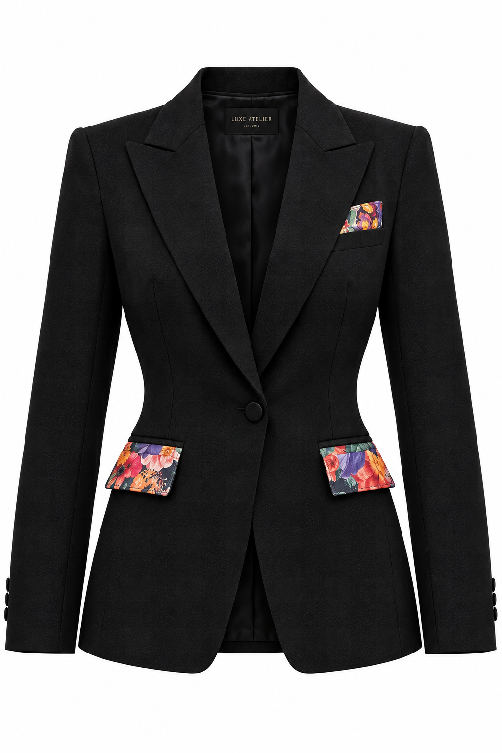 Veste de tailleur noire design Voglio Bene – Pièce unique